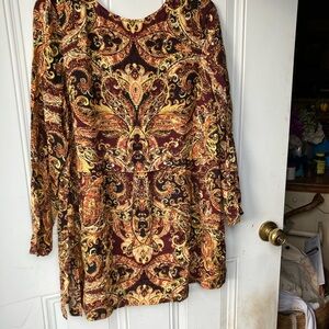 Pretty Boho Print Tunic Top Medium
